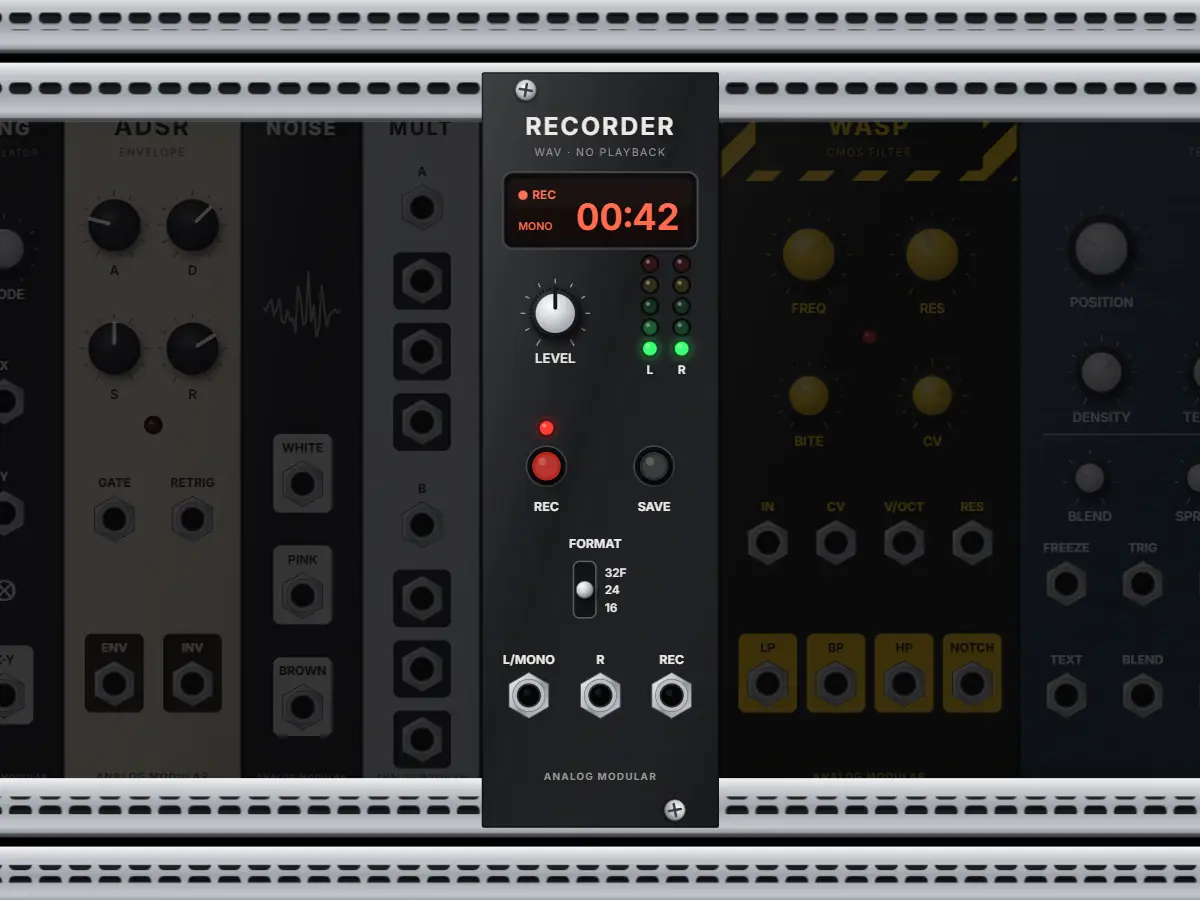 Recorder-Modul: Aufnahme als WAV-Datei in mono oder stereo