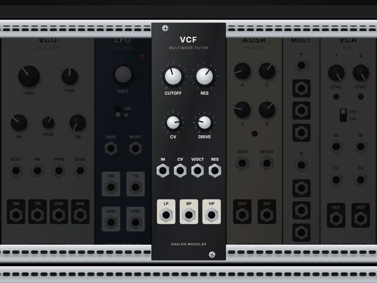 VCF-Modul: Multimode-Filter mit Tief-, Band- und Hochpass